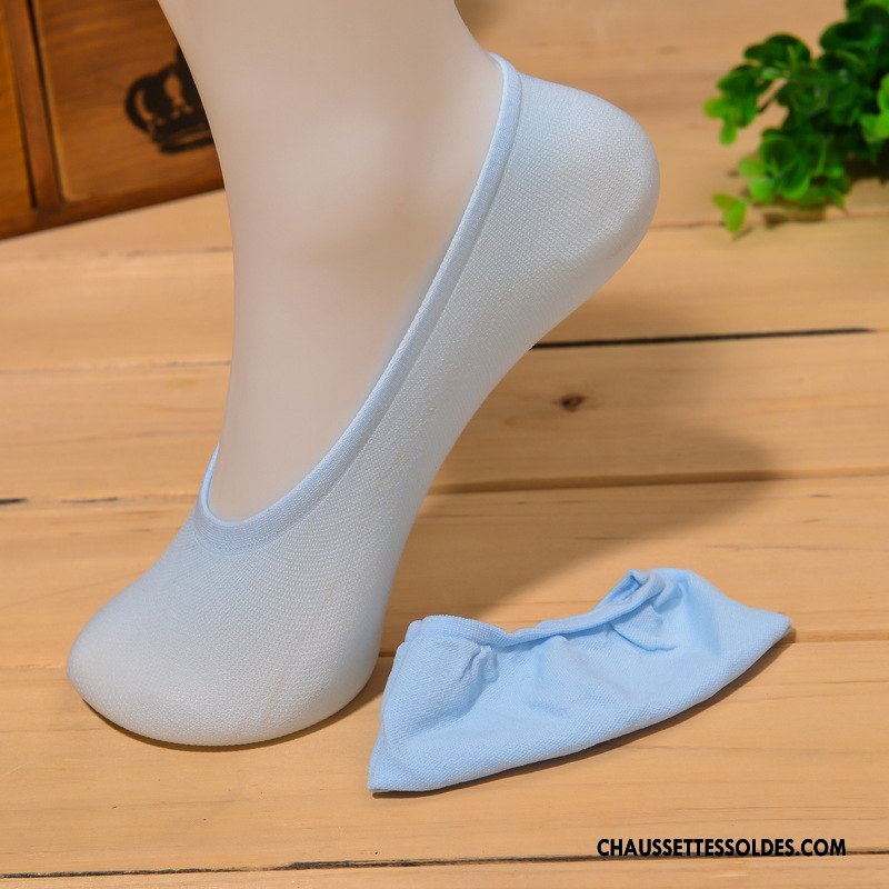 Bas Bas De Soie Fille Dame Invisible Polyester Chaussette Basse Coupée Anti-odeur Légère Bleu