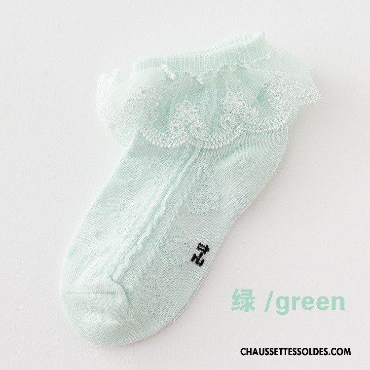 Bas Bas De Soie Fille Dentelle Enfant Chaussette Chaussette Courte Danse Printemps Pure Bleu