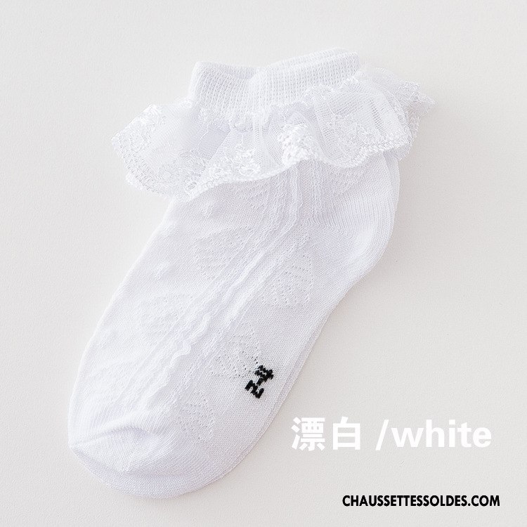 Bas Bas De Soie Fille Dentelle Enfant Chaussette Chaussette Courte Danse Printemps Pure Bleu