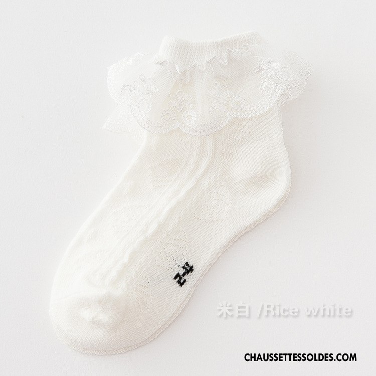 Bas Bas De Soie Fille Dentelle Enfant Chaussette Chaussette Courte Danse Printemps Pure Bleu