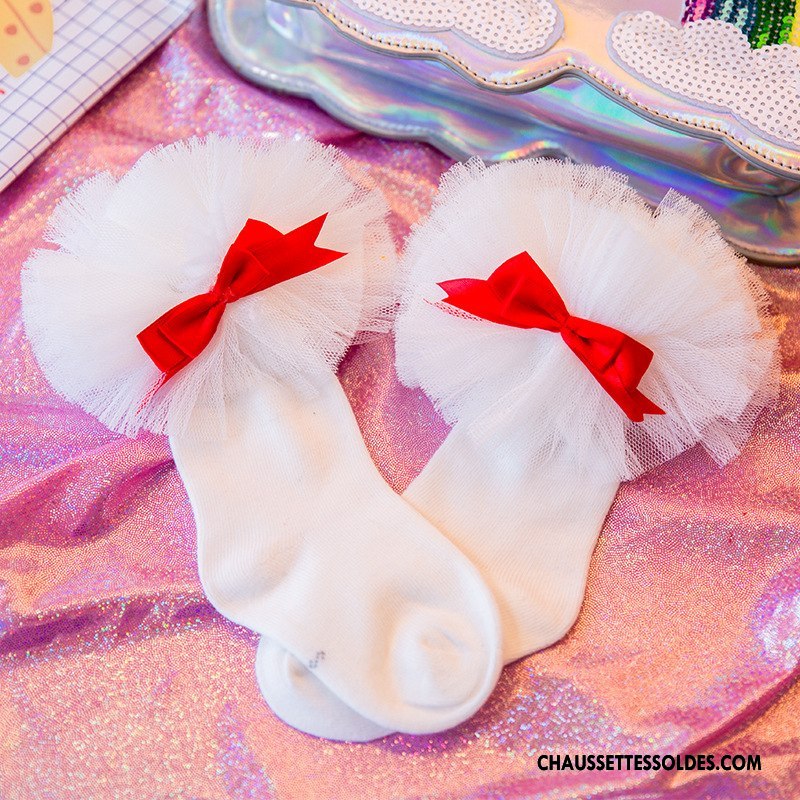 Bas Bas De Soie Fille Enfant Original Dentelle Gros Tendance Manuel Rouge