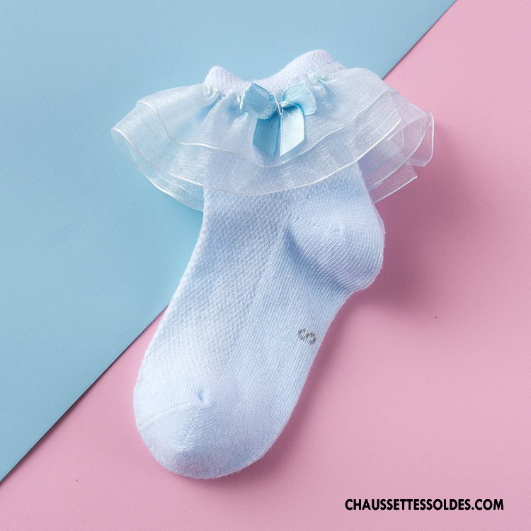 Bas Bas De Soie Fille Engrener Femme Princesse Dentelle Matelassé Bébé Bleu