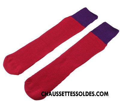 Bas Bas De Soie Fille L'automne Le Nouveau Chaussette Enfant Bébé Printemps Bordeaux Couleur De Contraste