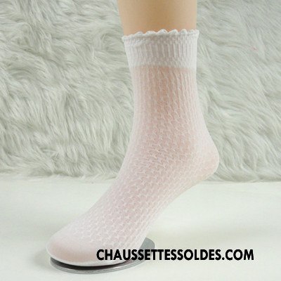Bas Bas De Soie Fille Transparent Femme Légère Gros Chaussette Courte Enfant Coloré Blanc