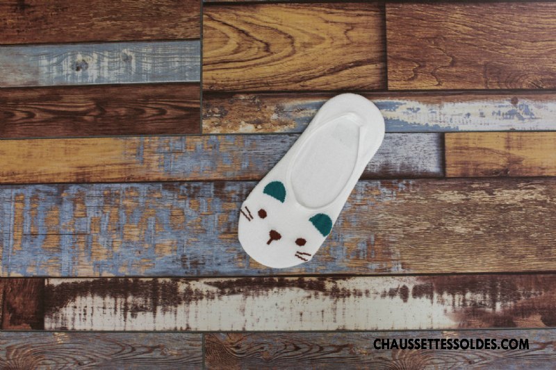 Chaussette Basse Femme 100% Coton Dessin Animé Chaussette Basse Coupée Invisible Le Nouveau Charmant Gris Clair