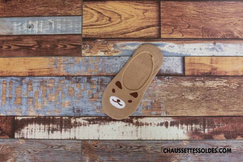 Chaussette Basse Femme 100% Coton Dessin Animé Chaussette Basse Coupée Invisible Le Nouveau Charmant Gris Clair