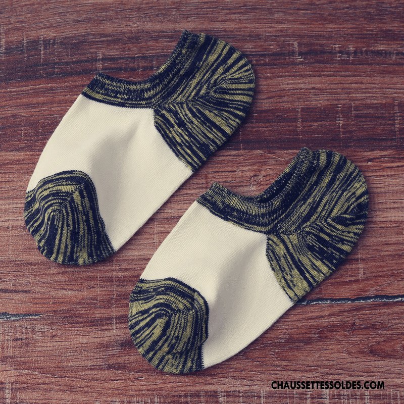 Chaussette Basse Femme 100% Coton Style National Chaussette Courte Personnalité Le Nouveau Dame Couleurs Mixtes Vert