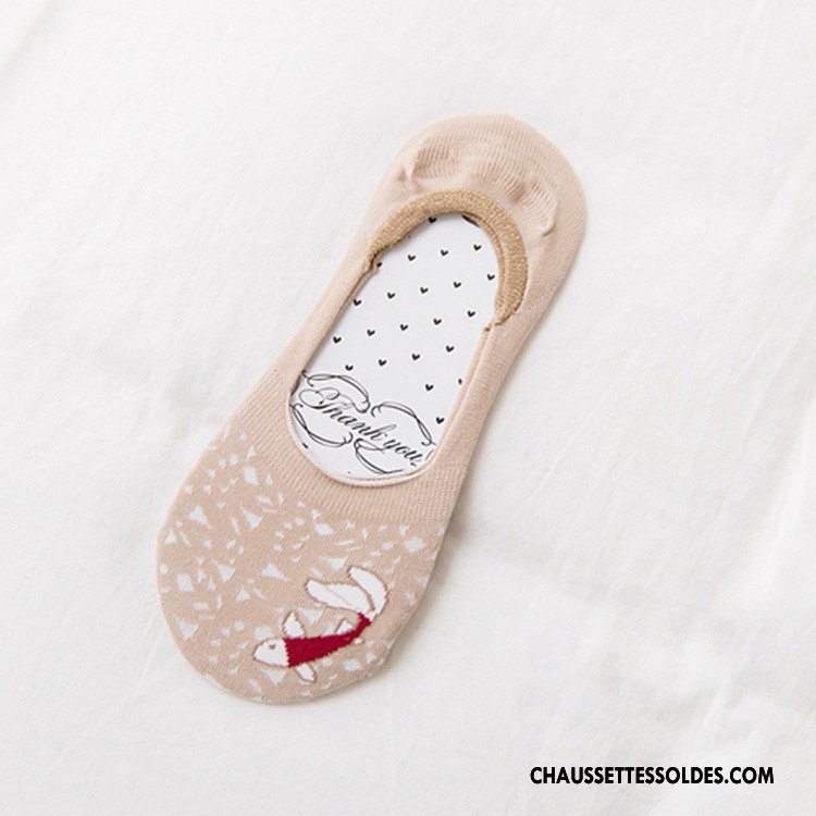 Chaussette Basse Femme 100% Coton Tous Les Assortis Antidérapant Dame Invisible Silicone Blanc Or