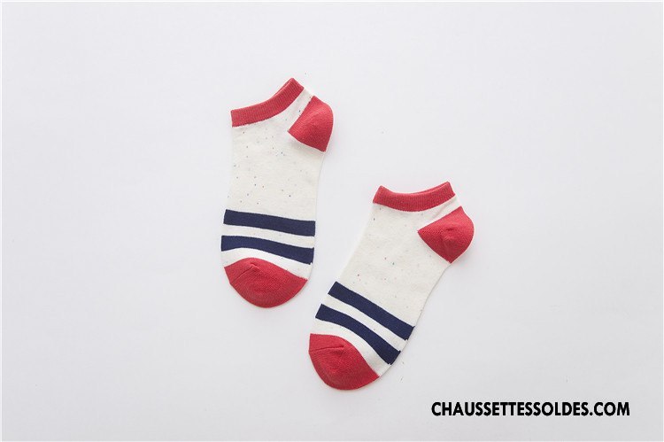 Chaussette Basse Femme 100% Coton Yarn Chaussette Courte Chaussette Basse Coupée Couleur Le Nouveau Couleurs De Bonbons Pure Rouge