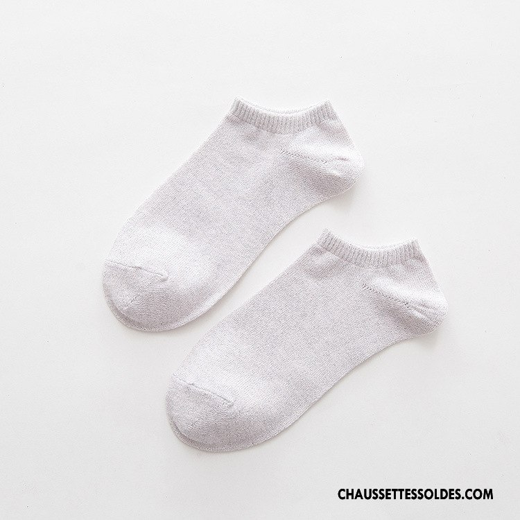 Chaussette Basse Femme Absorber La Sueur Le Nouveau Coton Respirant Invisible Chaussette Basse Coupée Gris Clair