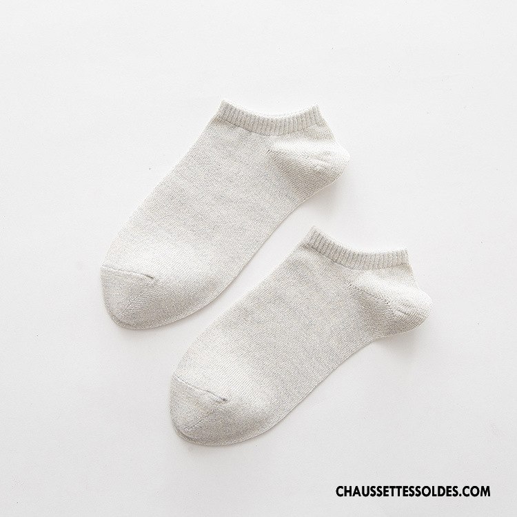 Chaussette Basse Femme Absorber La Sueur Le Nouveau Coton Respirant Invisible Chaussette Basse Coupée Gris Clair