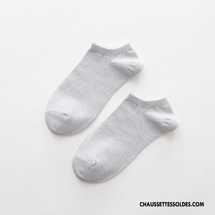 Chaussette Basse Femme Absorber La Sueur Le Nouveau Coton Respirant Invisible Chaussette Basse Coupée Gris Clair