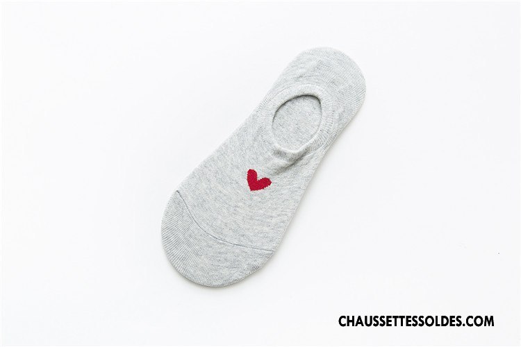 Chaussette Basse Femme Amour Simple Printemps Silicone Antidérapant Invisible Rose