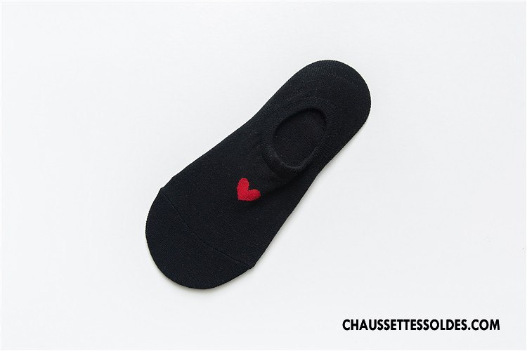 Chaussette Basse Femme Amour Simple Printemps Silicone Antidérapant Invisible Rose