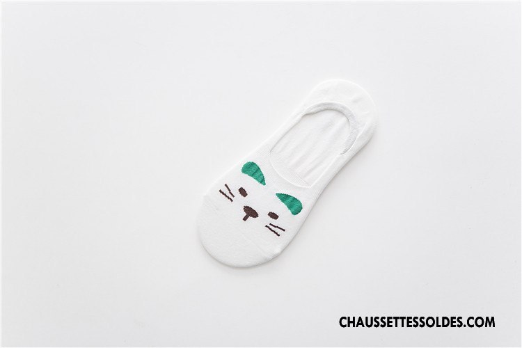 Chaussette Basse Femme Antidérapant Charmant Le Nouveau Silicone Coton Bio Dessin Animé Gris