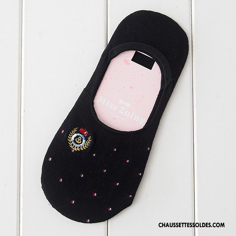 Chaussette Basse Femme Antidérapant Chaussette Basse Coupée Ultra Invisible Coton Silicone Bleu Clair