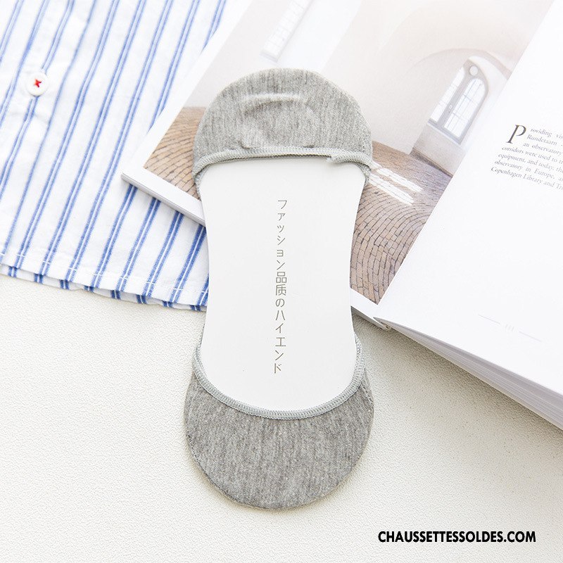 Chaussette Basse Femme Antidérapant Chaussette Courte Absorber La Sueur Invisible 100% Coton Taille Basse Pure Noir Clair