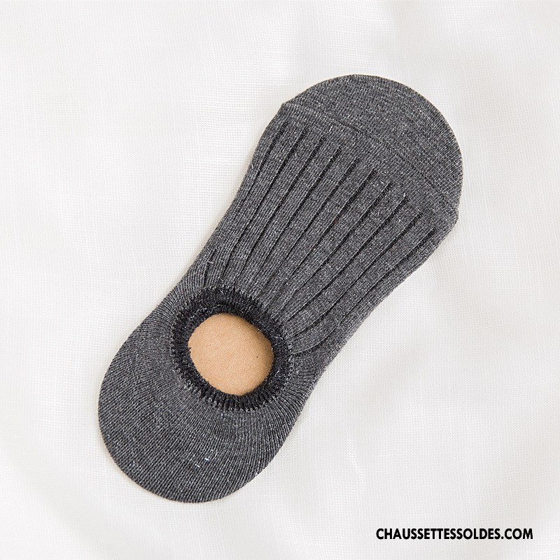 Chaussette Basse Femme Antidérapant Chaussettes En Coton Dame Rétro Invisible Silicone Bleu Or Clair