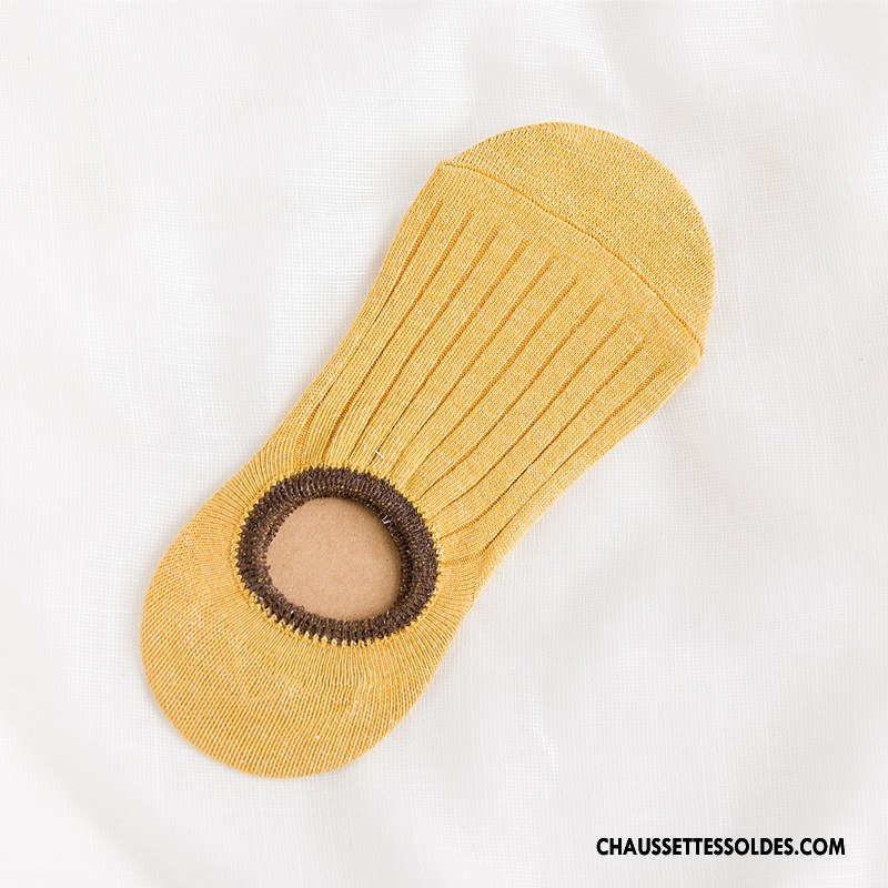 Chaussette Basse Femme Antidérapant Chaussettes En Coton Dame Rétro Invisible Silicone Bleu Or Clair