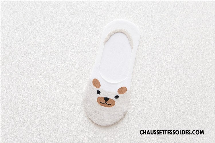 Chaussette Basse Femme Antidérapant Dessin Animé Le Nouveau Petit Animal Invisible Jaune