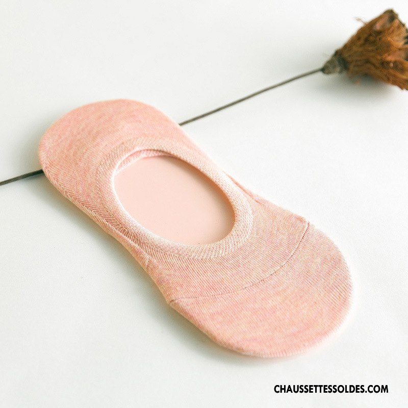Chaussette Basse Femme Antidérapant Invisible Chaussette Basse Coupée Printemps Silicone Été Couleurs De Bonbons Pure Gris Clair