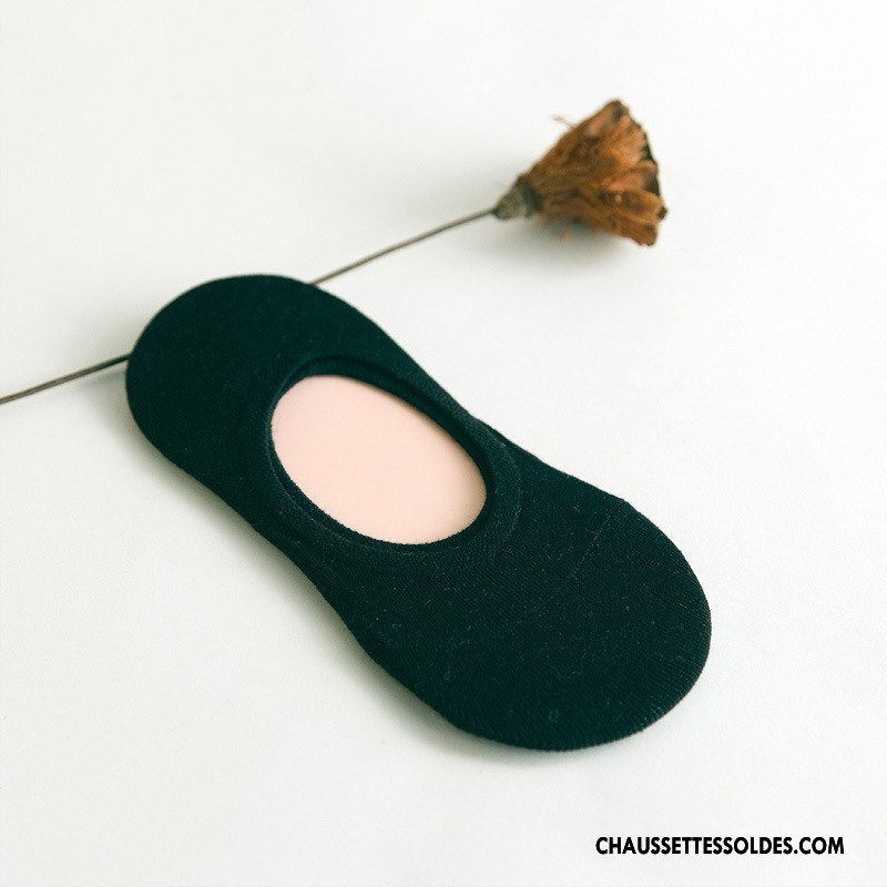 Chaussette Basse Femme Antidérapant Invisible Chaussette Basse Coupée Printemps Silicone Été Couleurs De Bonbons Pure Gris Clair