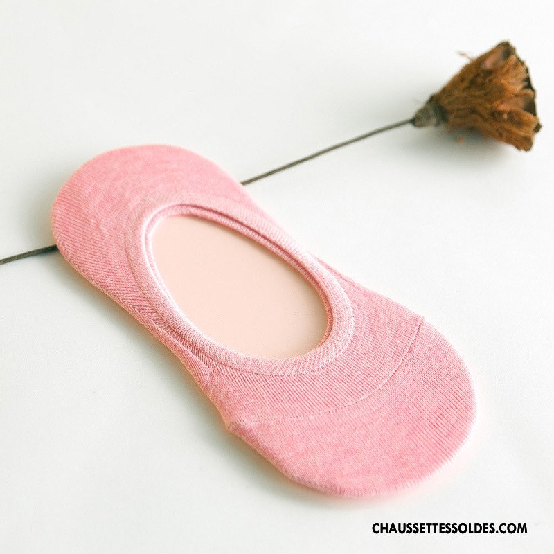 Chaussette Basse Femme Antidérapant Invisible Chaussette Basse Coupée Printemps Silicone Été Couleurs De Bonbons Pure Gris Clair