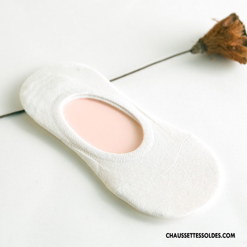 Chaussette Basse Femme Antidérapant Invisible Chaussette Basse Coupée Printemps Silicone Été Couleurs De Bonbons Pure Gris Clair