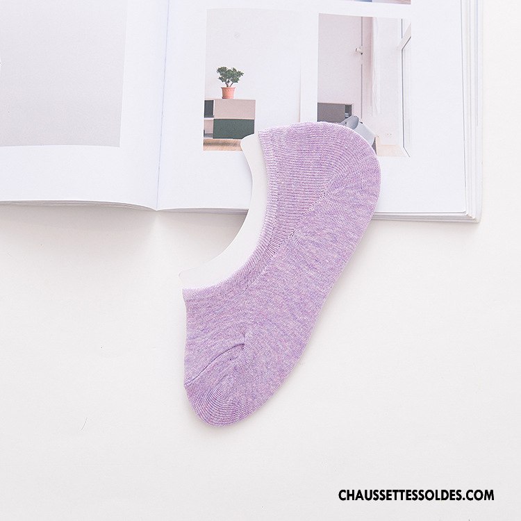 Chaussette Basse Femme Antidérapant Le Nouveau Tous Les Assortis Été Invisible Silicone Pure Violet