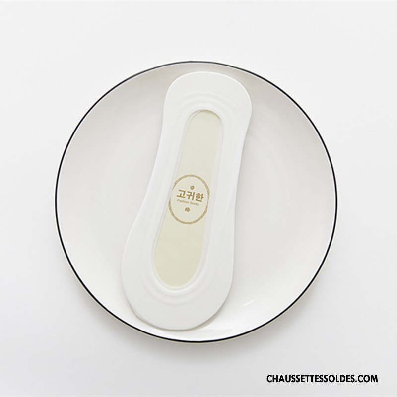 Chaussette Basse Femme Antidérapant Le Nouveau Été Silicone Mode Invisible Rose Noir