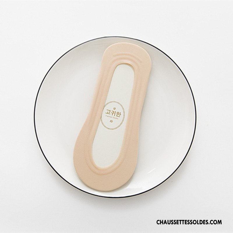 Chaussette Basse Femme Antidérapant Le Nouveau Été Silicone Mode Invisible Rose Noir