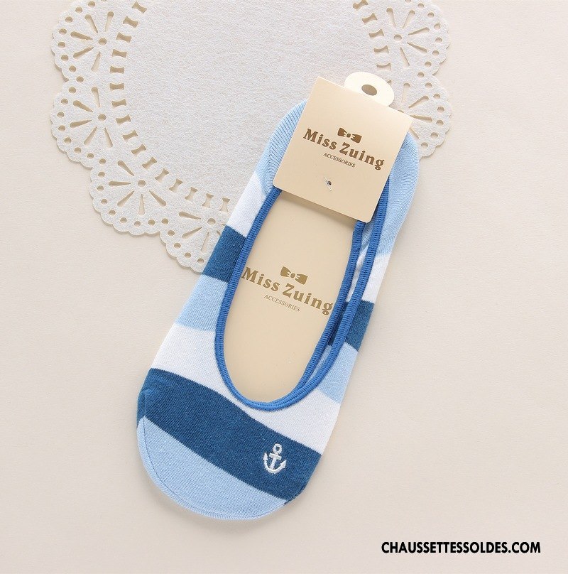 Chaussette Basse Femme Antidérapant Marine Chaussette Basse Coupée Silicone Invisible Rayé Bordeaux