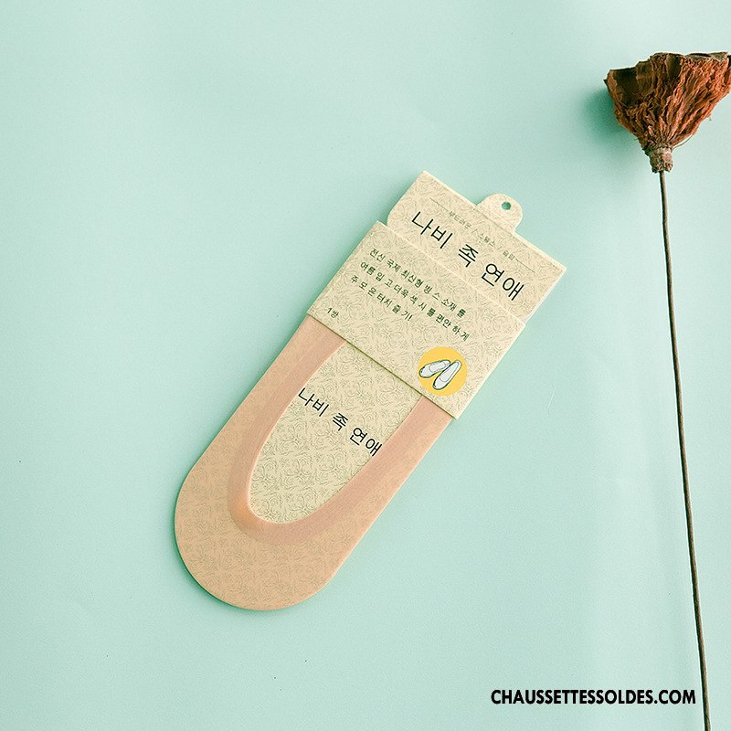 Chaussette Basse Femme Antidérapant Pas De Traces Été Dame Silicone Une Pièce Marron / Brun Clair