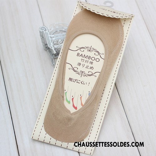 Chaussette Basse Femme Antidérapant Silicone Bambou Dame Anti-off Invisible Vert