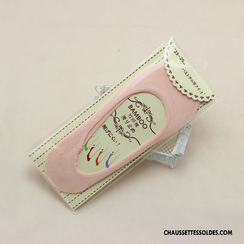 Chaussette Basse Femme Antidérapant Silicone Bambou Dame Anti-off Invisible Vert