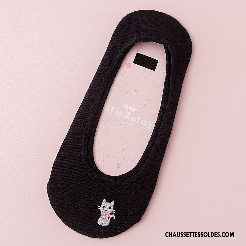 Chaussette Basse Femme Antidérapant Silicone Invisible Chaussette Basse Coupée Printemps Le Nouveau Gris Clair