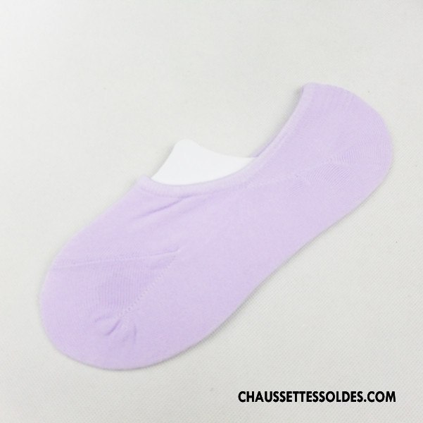 Chaussette Basse Femme Antidérapant Été Chaussettes En Coton Dame Silicone Bonbons Pure Jaune Clair