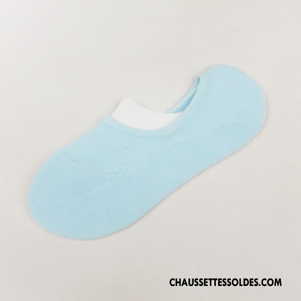 Chaussette Basse Femme Antidérapant Été Chaussettes En Coton Dame Silicone Bonbons Pure Jaune Clair