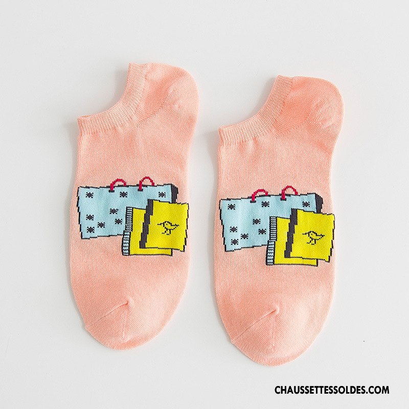 Chaussette Basse Femme Casual Chaussette Courte Le Nouveau Chaussette Basse Coupée Dame Couleur Couleurs De Bonbons Rose
