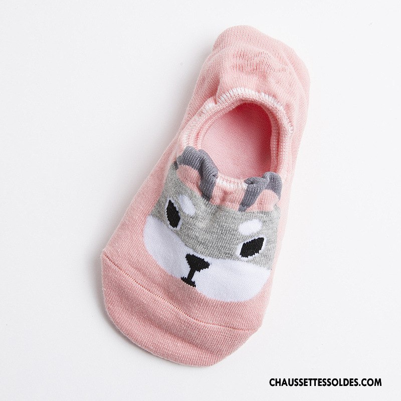 Chaussette Basse Femme Charmant Dimensionnel Dessin Animé Dame Invisible Silicone Bleu Clair