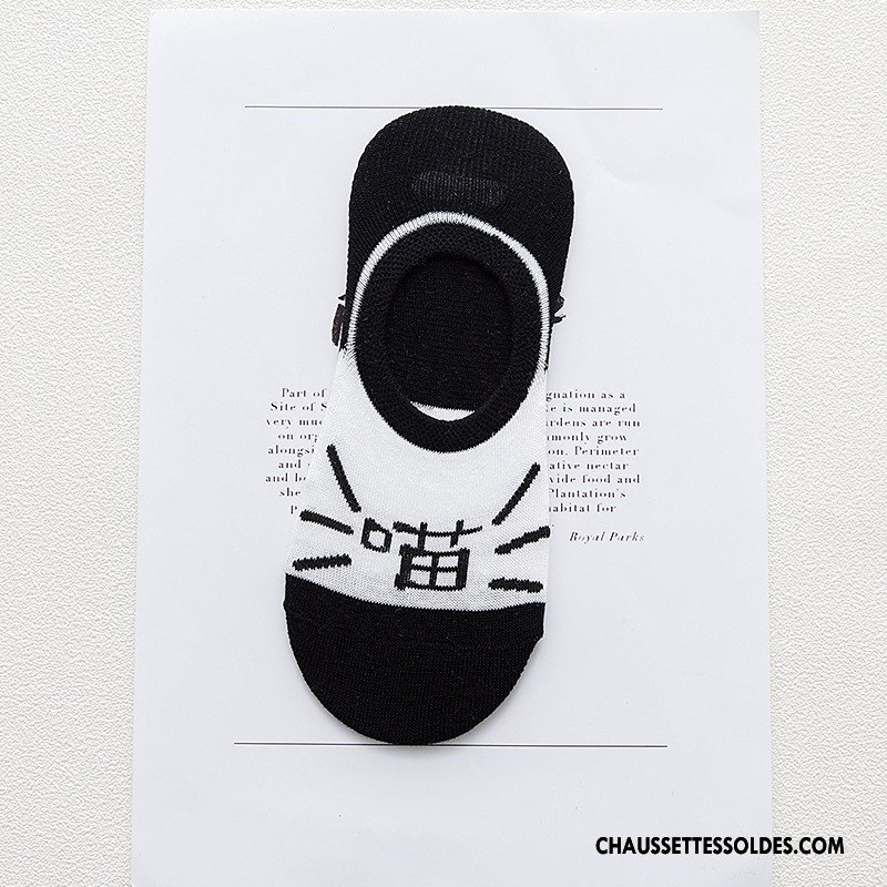 Chaussette Basse Femme Chat Le Nouveau Dame Invisible Dessin Animé Chaussettes En Coton Bleu