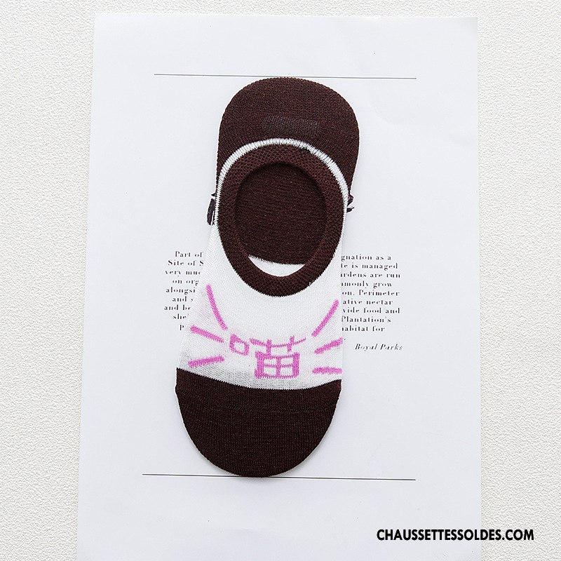 Chaussette Basse Femme Chat Le Nouveau Dame Invisible Dessin Animé Chaussettes En Coton Bleu