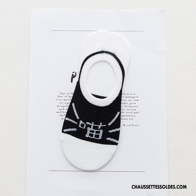 Chaussette Basse Femme Chat Le Nouveau Dame Invisible Dessin Animé Chaussettes En Coton Bleu