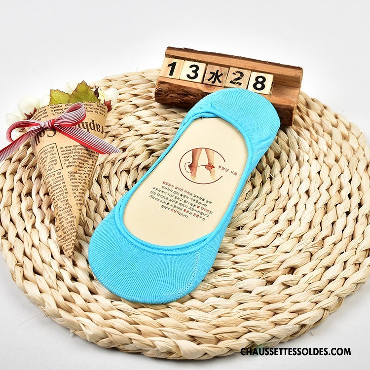 Chaussette Basse Femme Chaussette Basse Coupée Absorber La Sueur Le Nouveau Printemps Été Invisible Pure Vert Clair