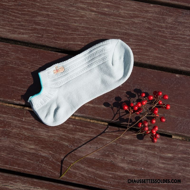 Chaussette Basse Femme Chaussette Basse Coupée Brodé Chat Chaussettes En Coton Petit Frais Vert