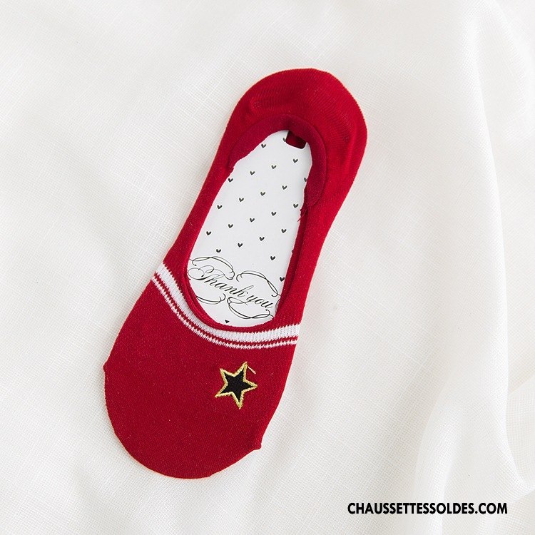 Chaussette Basse Femme Chaussette Basse Coupée Dame Exquis Respirant Le Nouveau Chaussettes En Coton Bordeaux