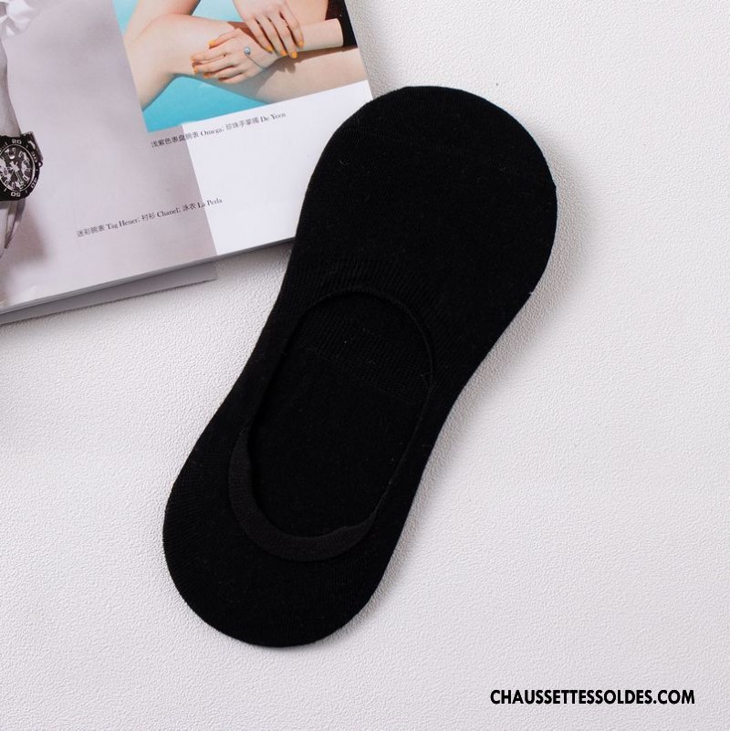 Chaussette Basse Femme Chaussette Basse Coupée Dame Matelassé Invisible Pure Noir