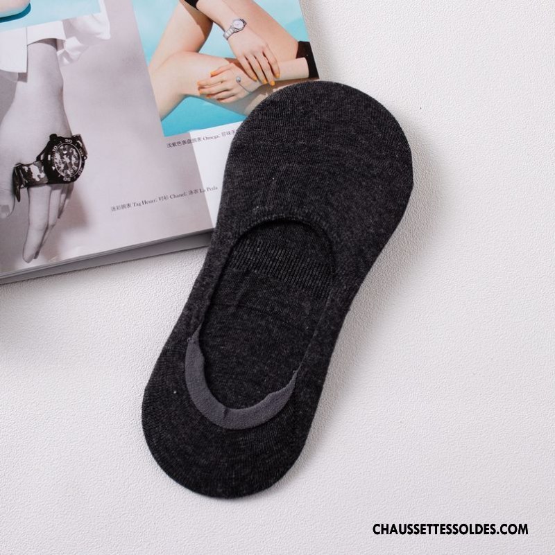 Chaussette Basse Femme Chaussette Basse Coupée Dame Matelassé Invisible Pure Noir
