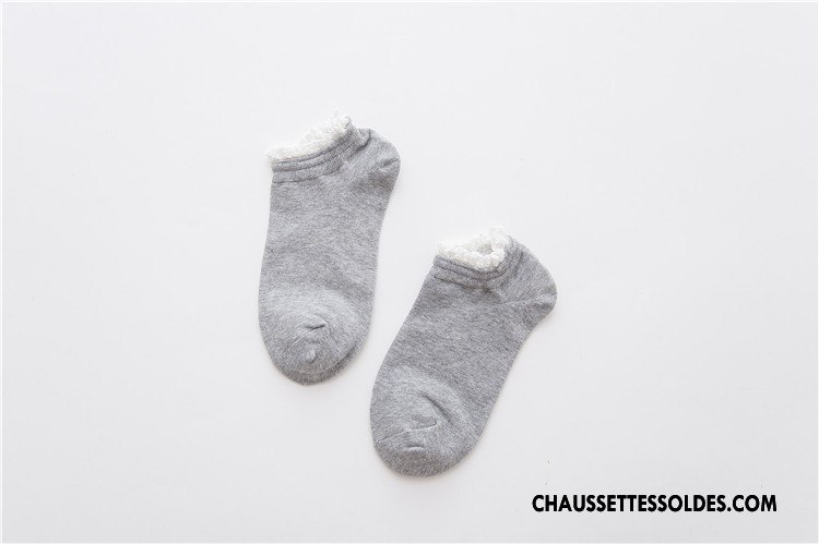 Chaussette Basse Femme Chaussette Basse Coupée Dentelle Le Nouveau Chaussette Courte 100% Coton Style Chaud Couleurs De Bonbons Pure Jaune