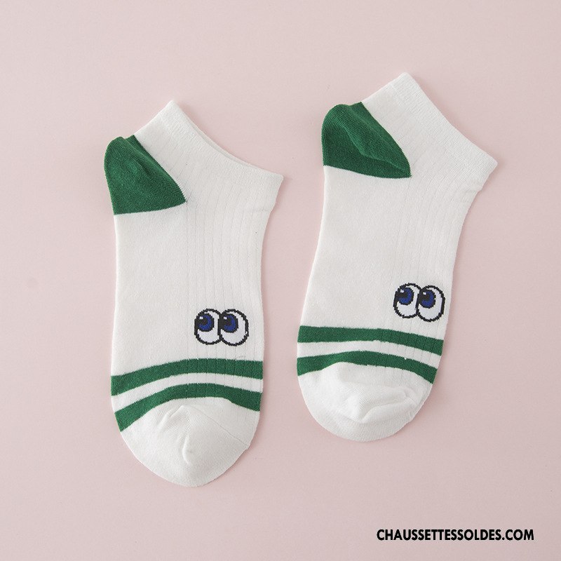 Chaussette Basse Femme Chaussette Basse Coupée Dessin Animé Créatif Dame 100% Coton Le Nouveau Blanc Clair